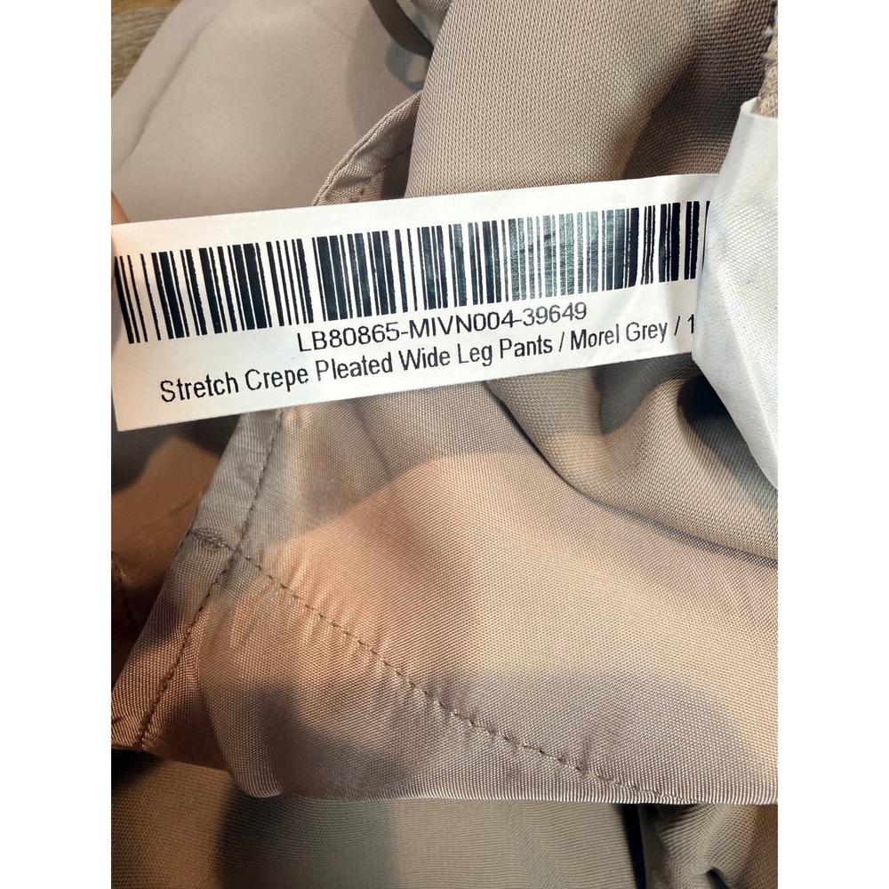 Quince NWT Crepe Pleated Wide Leg Pants Morel Gray Size 16 - Picture 7 of 10